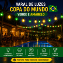 🇧🇷 Varal de Luzes Copa do Mundo – Verde e Amarelo