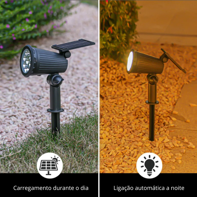 Luminária Espeto Jardim Super Led Energia Solar