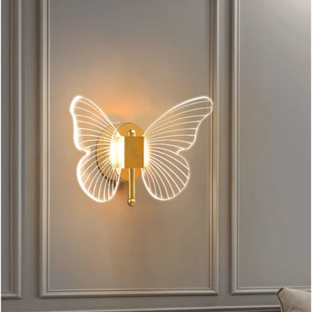 Arandela LED Borboleta Light Dourada