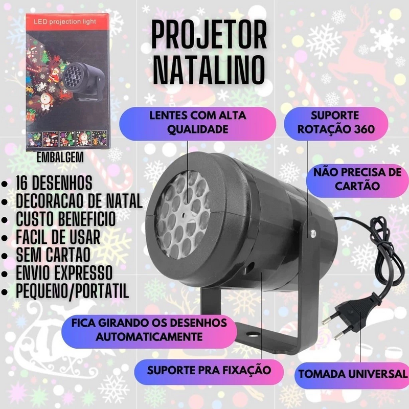 Projetor Natalino LED 3D